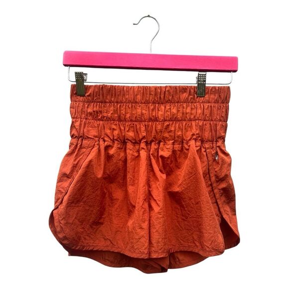 Free People Movement Orange The Way Home Shorts Sz small  NWOT athletic preppy - Picture 1 of 6